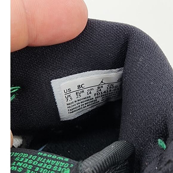 Jordan 1 Retro High OG Lucky Green (TD) - FD1413-031 Size 8C Kids - Picture 7 of 7